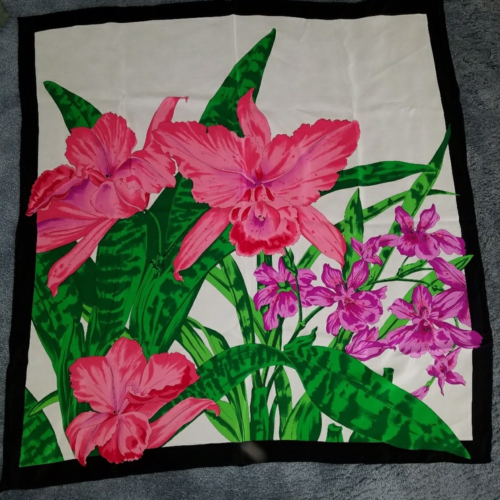 Vibrant Pink/ Purple Lilies Scarf